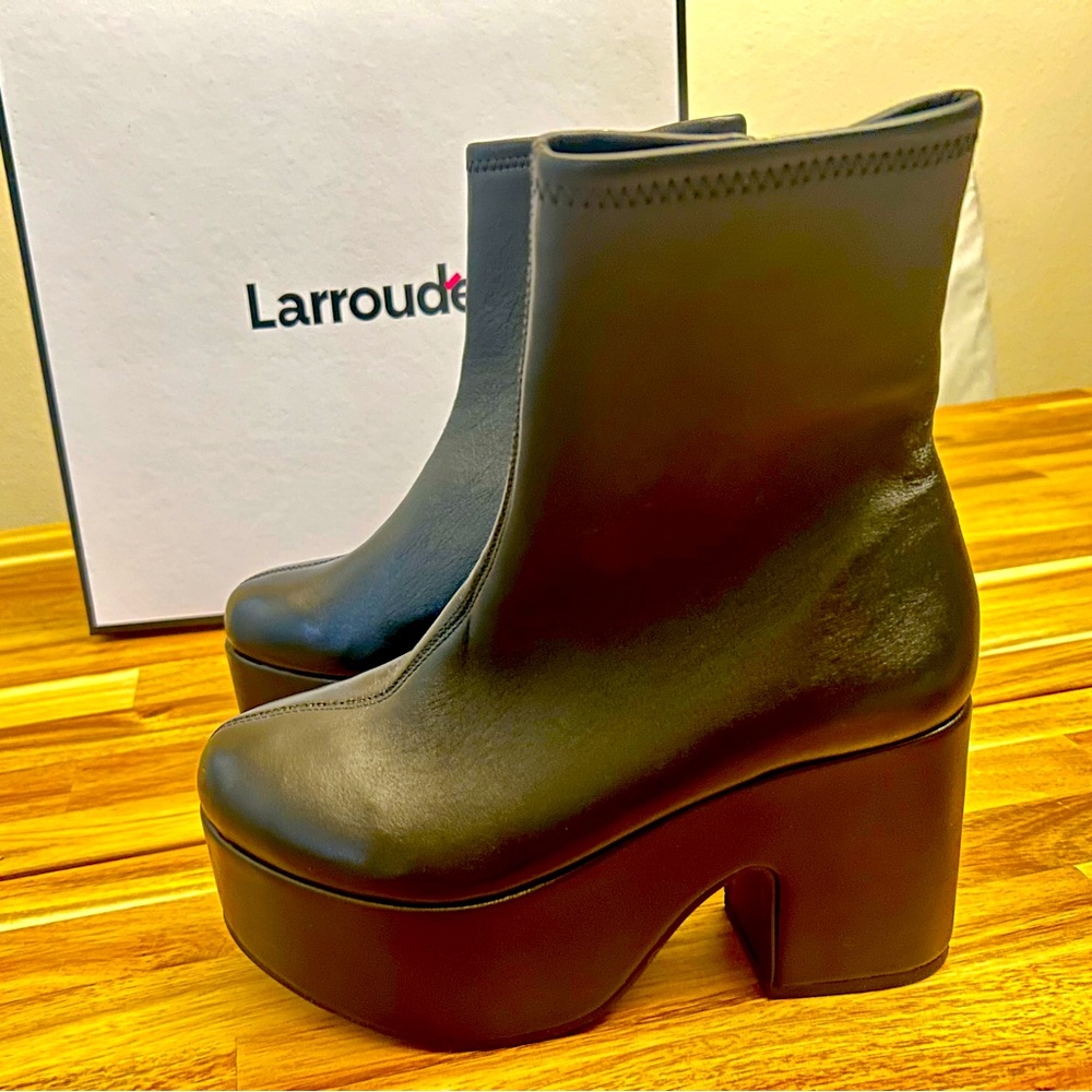 Larroude platform boots- never worn